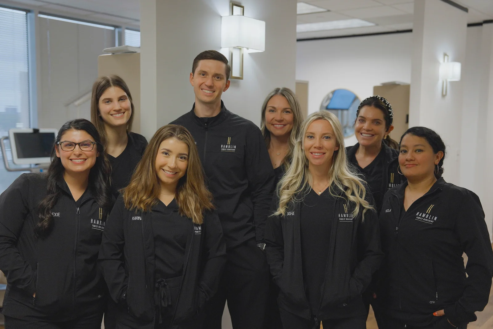 The Hamblin Family Dentistry team together in their Houston practice